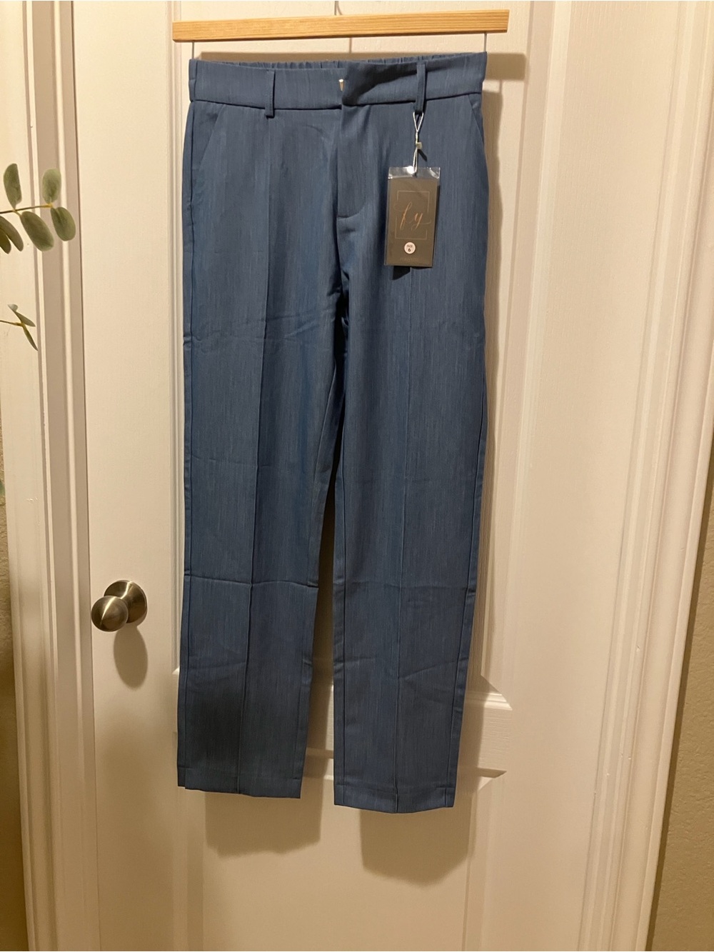 Slim Straight Blue Dress Pants with Tag